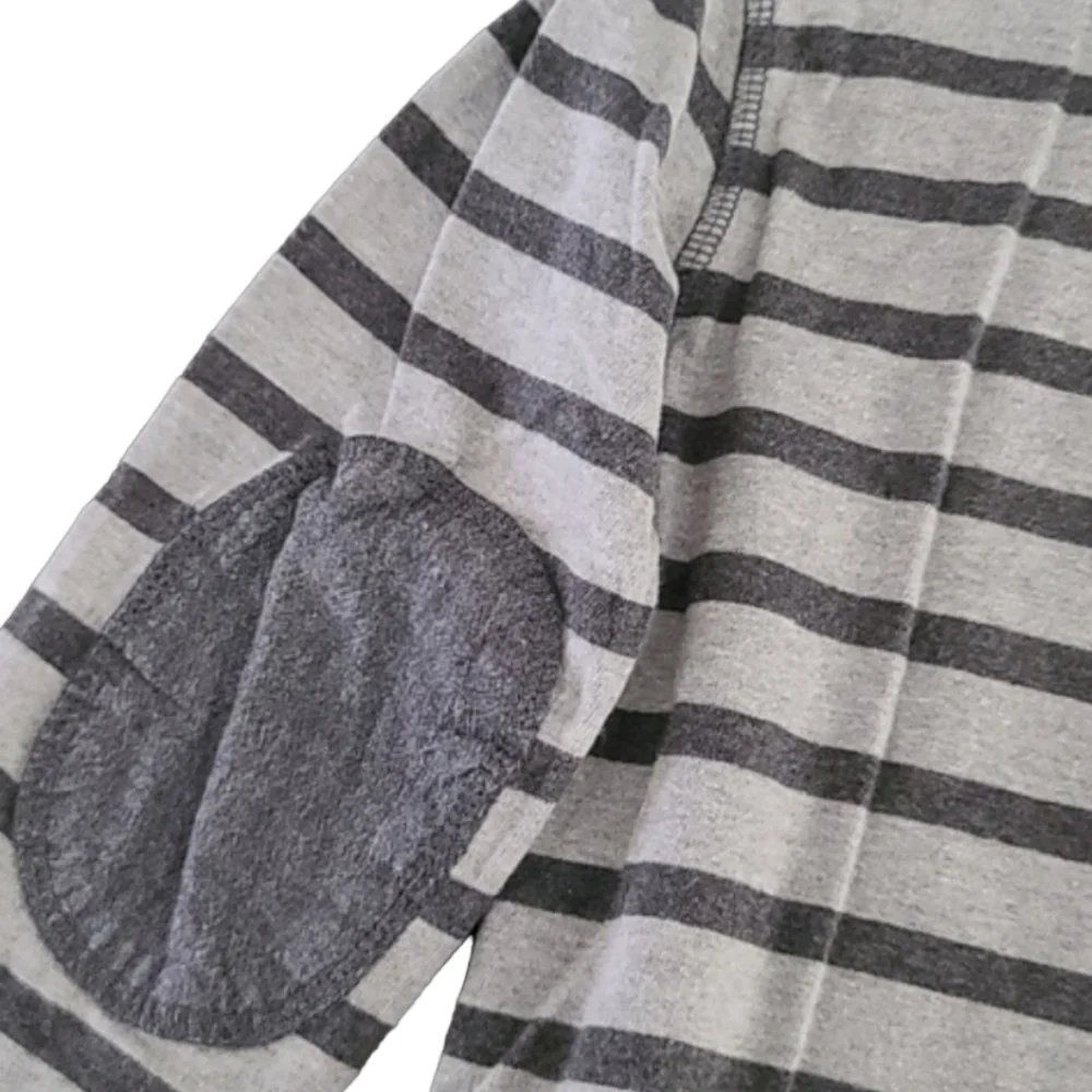 GAP KIDS Twofer Chambray Gray Striped Long Sleeve Polo Rugby Shirt S 6 7
